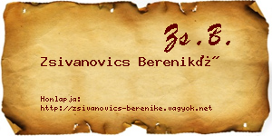 Zsivanovics Bereniké névjegykártya